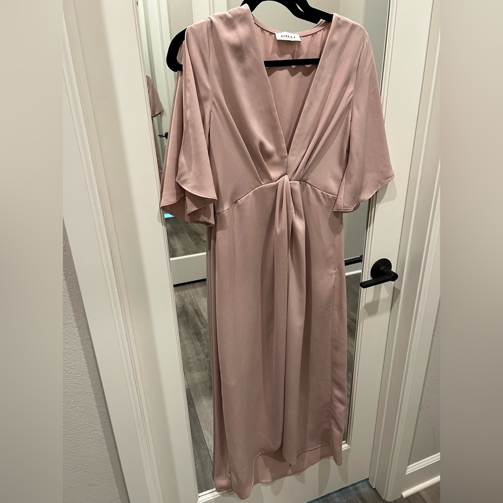 Maternity Pink Midi Dress